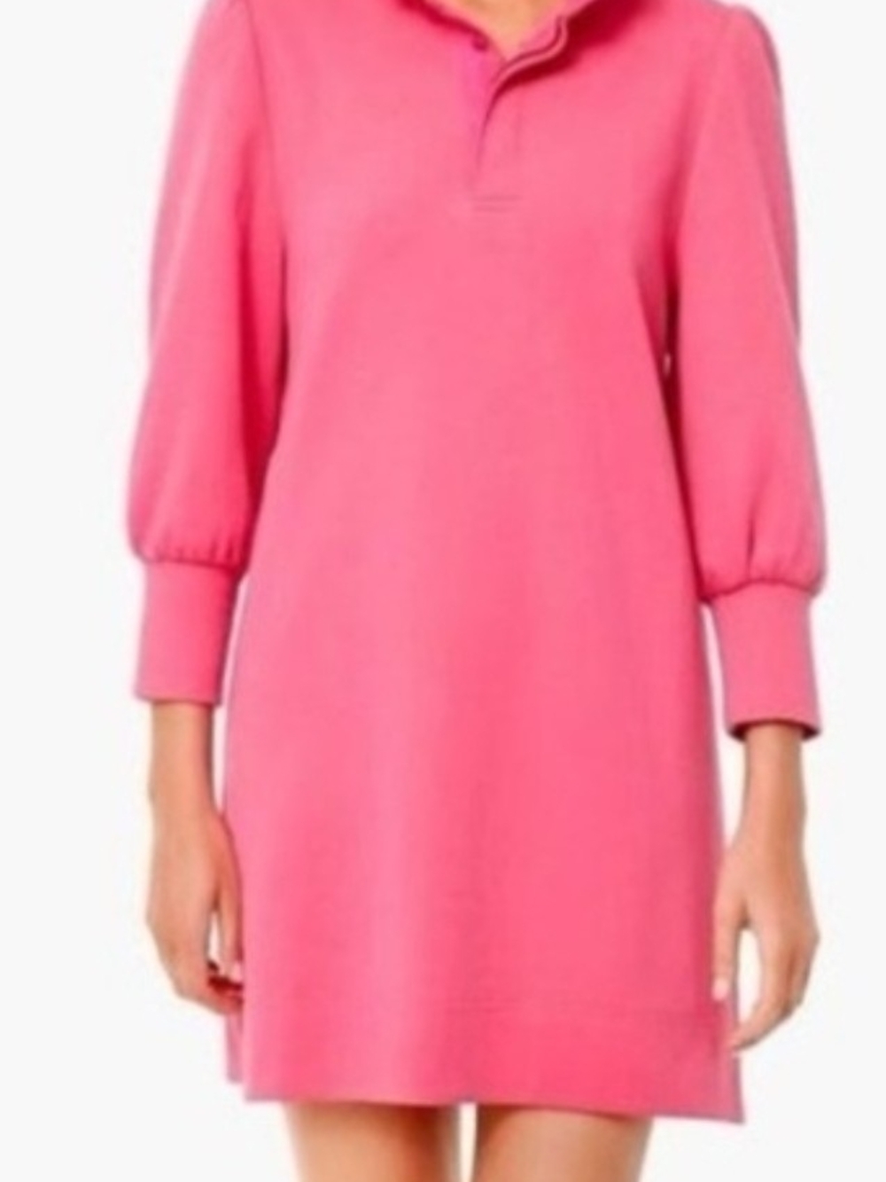 Pomander Place Hot Pink Ruffle-Neck Mini Dress